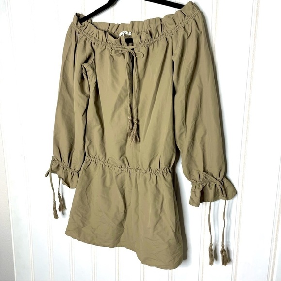 Tularosa X Revolve Taupe Falon Dress Elastic Waist 897 - Picture 10 of 11